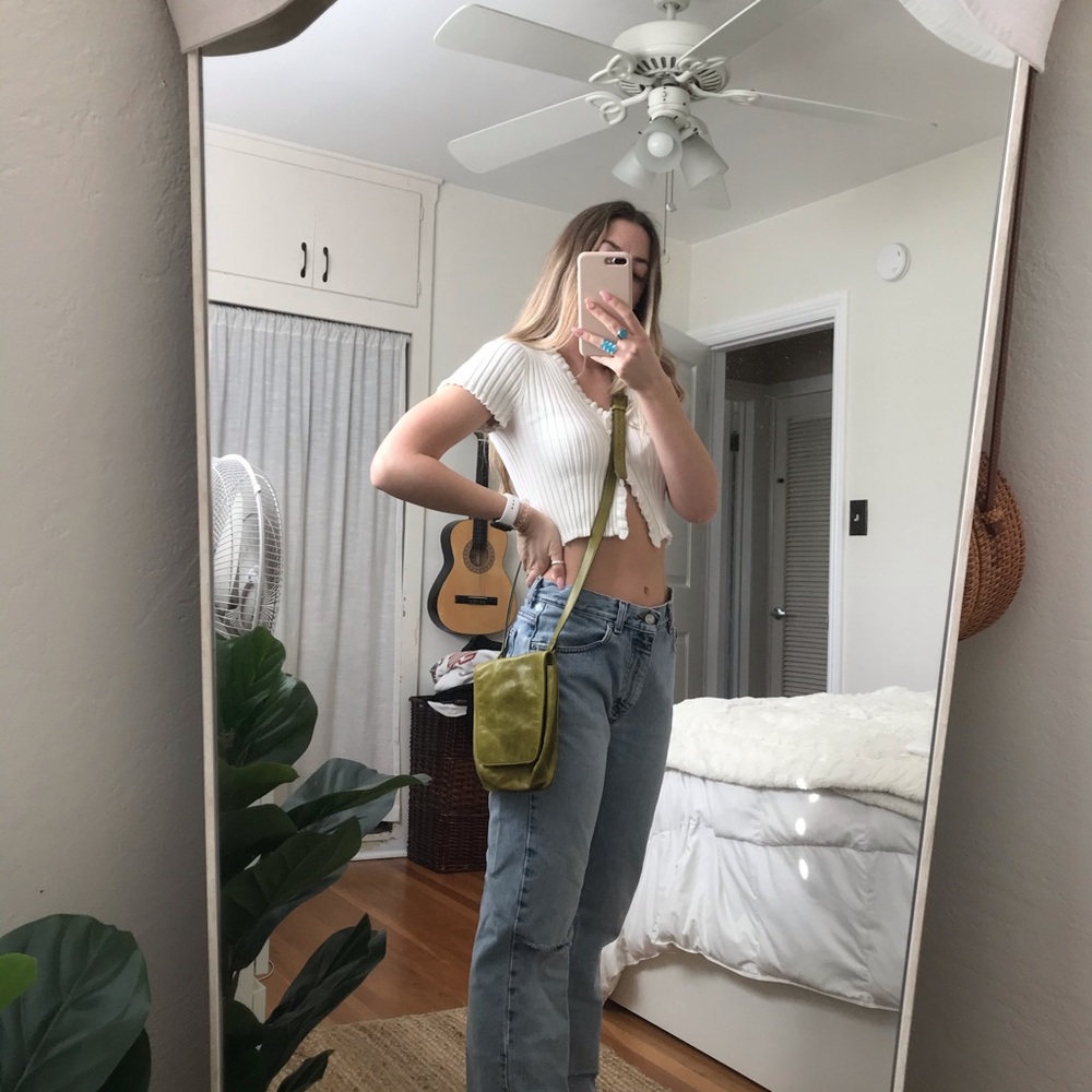 Vintage Green Hobo Crossbody
